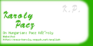 karoly pacz business card